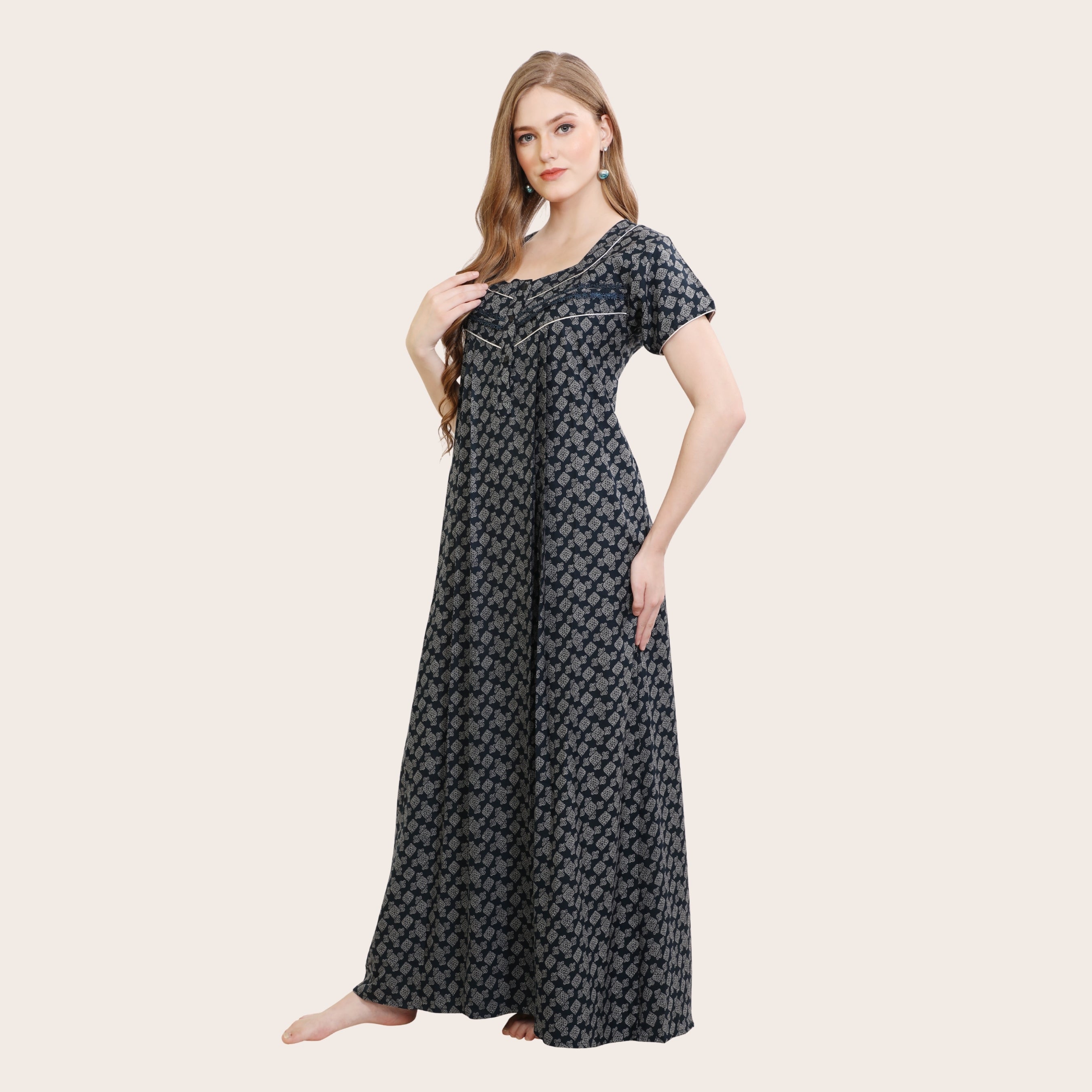 Printed Full-Length Night Gown
