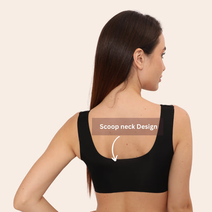 Wirefree Comfortable Padded Lift Push Up Thin, Soft, Sexy Back Smoothing Bra for Women