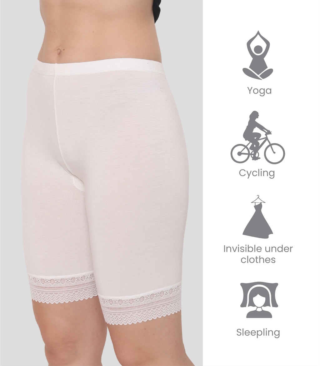 Bamboo Spandex Mid Rise Under Skirt Under Dress Shorts