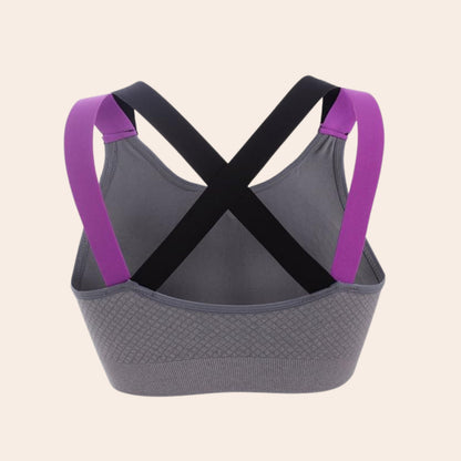 Nylon Spandex Padded Non Wired Racer Back Sports Bra