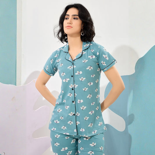 Printed Full Length Night Gown