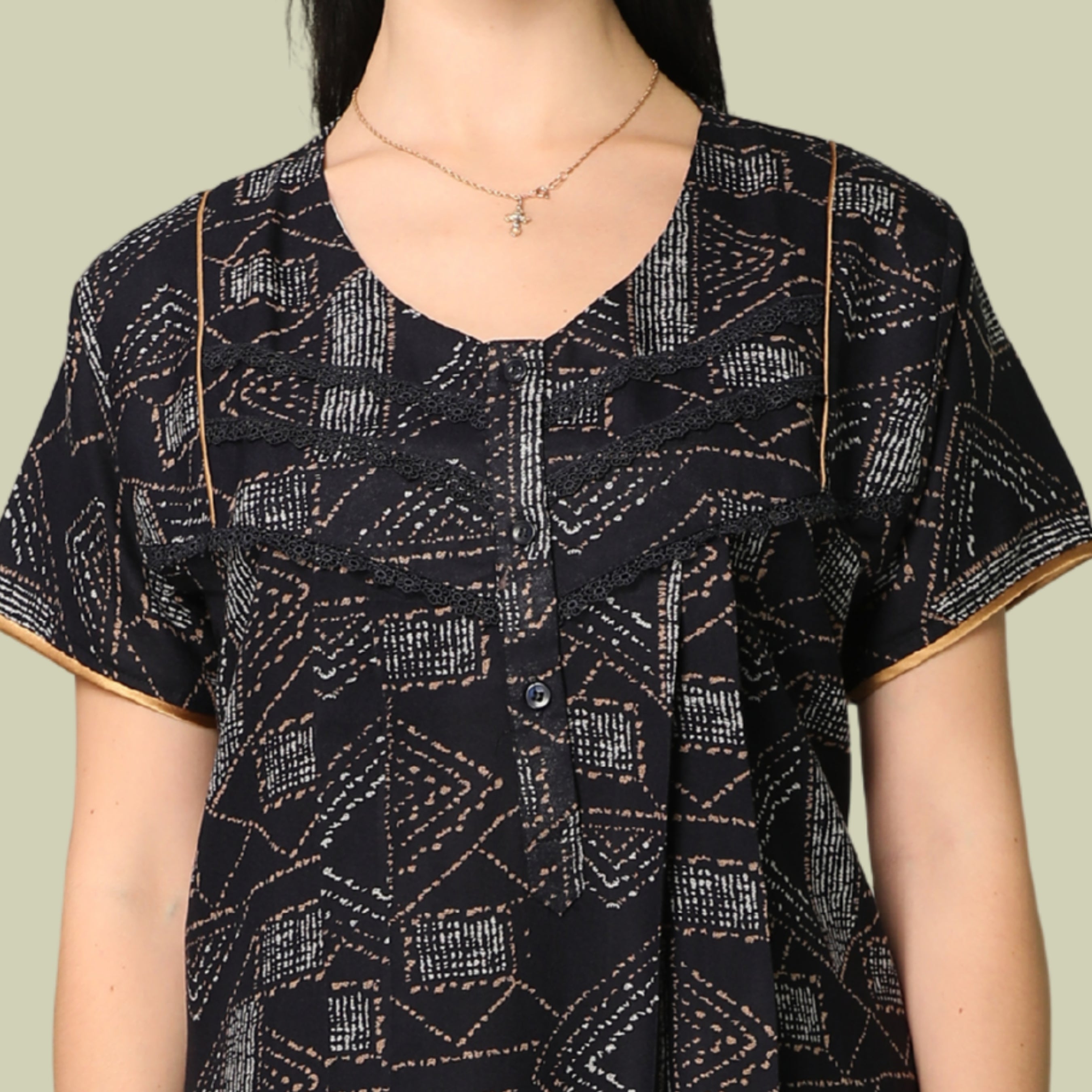 Printed Full-Length Night Gown