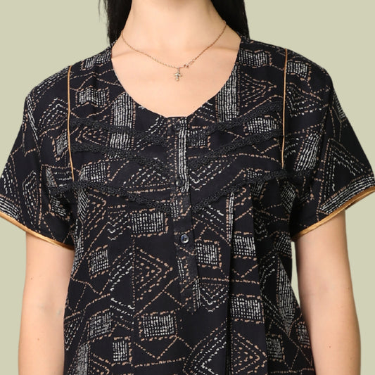 Printed Full-Length Night Gown