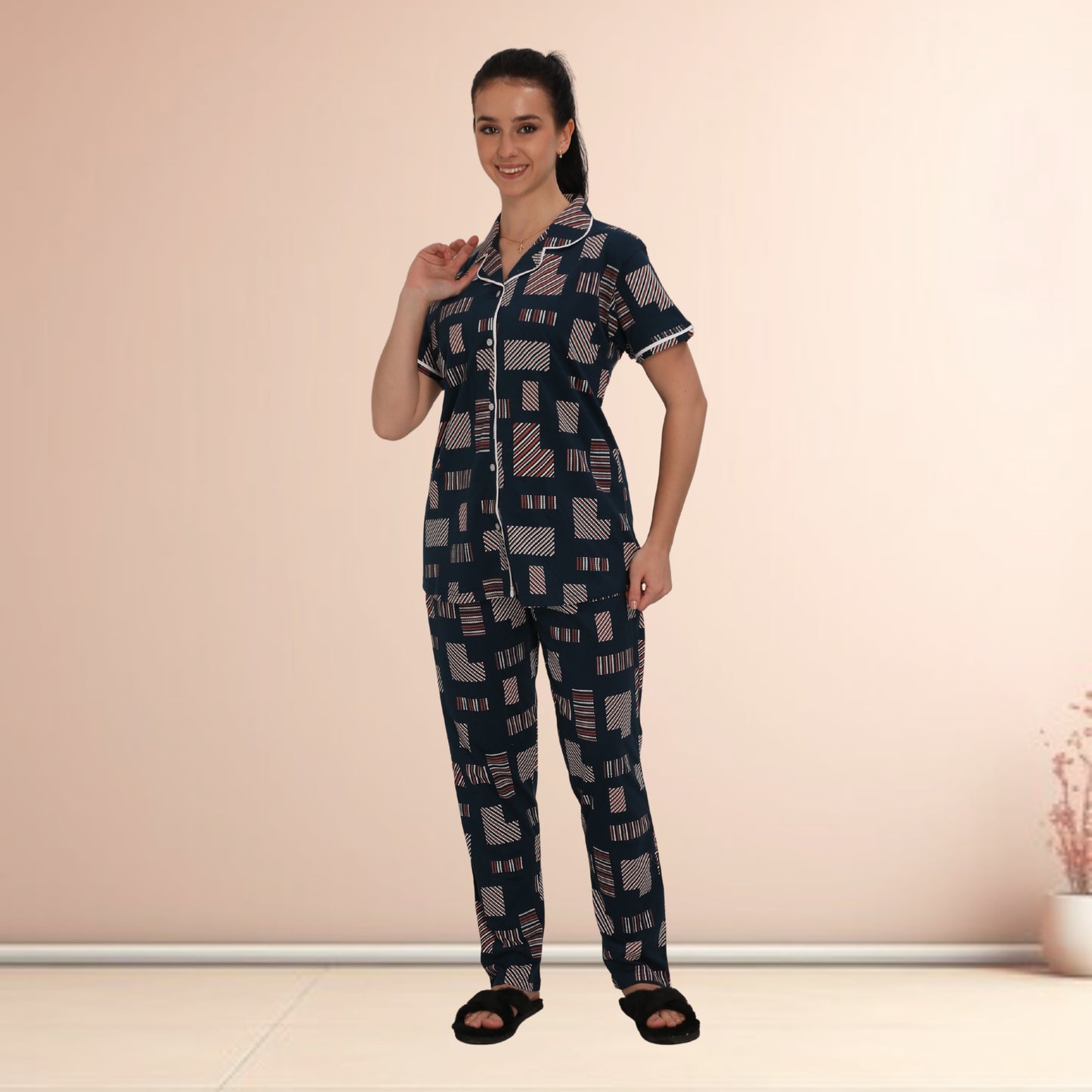 Printed Full Length Night Gown