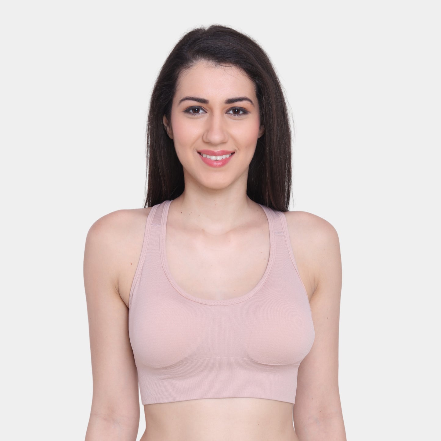 Nylon Spandex Padded Non-Wired Racer Back Sports Bra for Gym, Cardio, Zumba and Yoga
