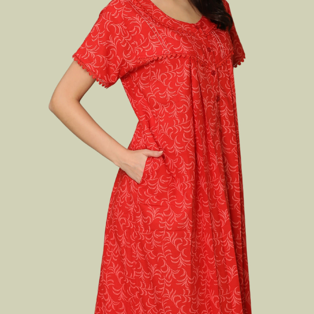Printed Full Length Night Gown