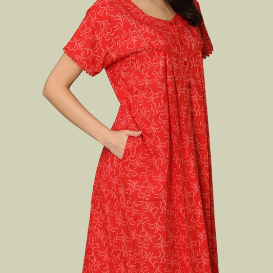 Printed Full Length Night Gown