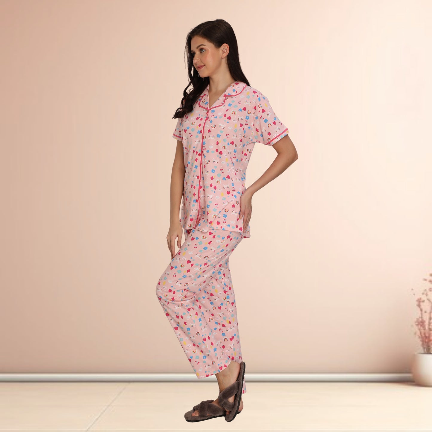 Printed Full Length Night Gown