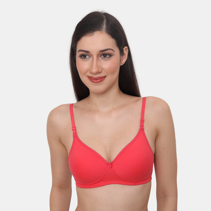 Full Coverage Padded Non-Wired Adjustable Straps Tshirt Bra