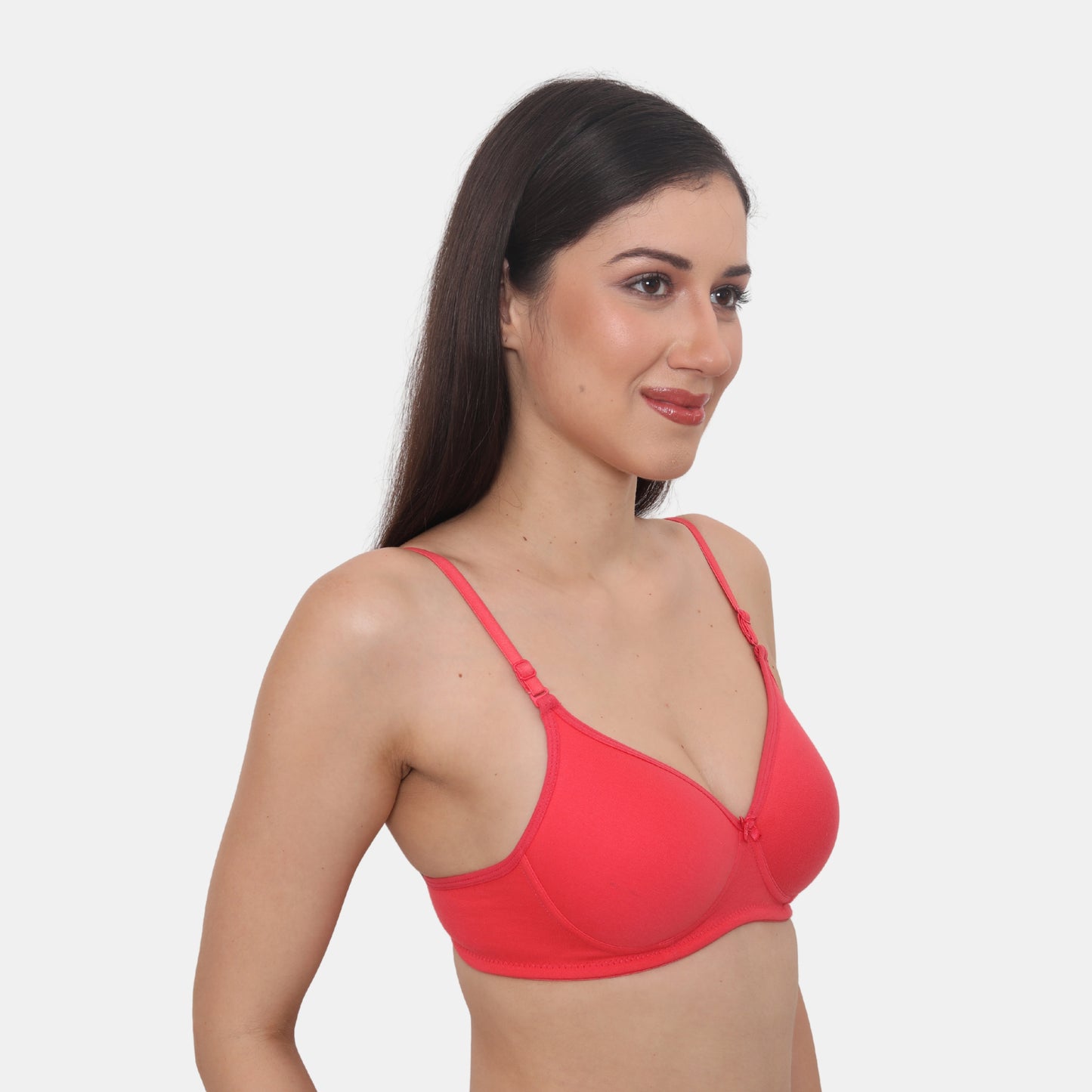 Full Coverage Padded Non-Wired Adjustable Straps Tshirt Bra