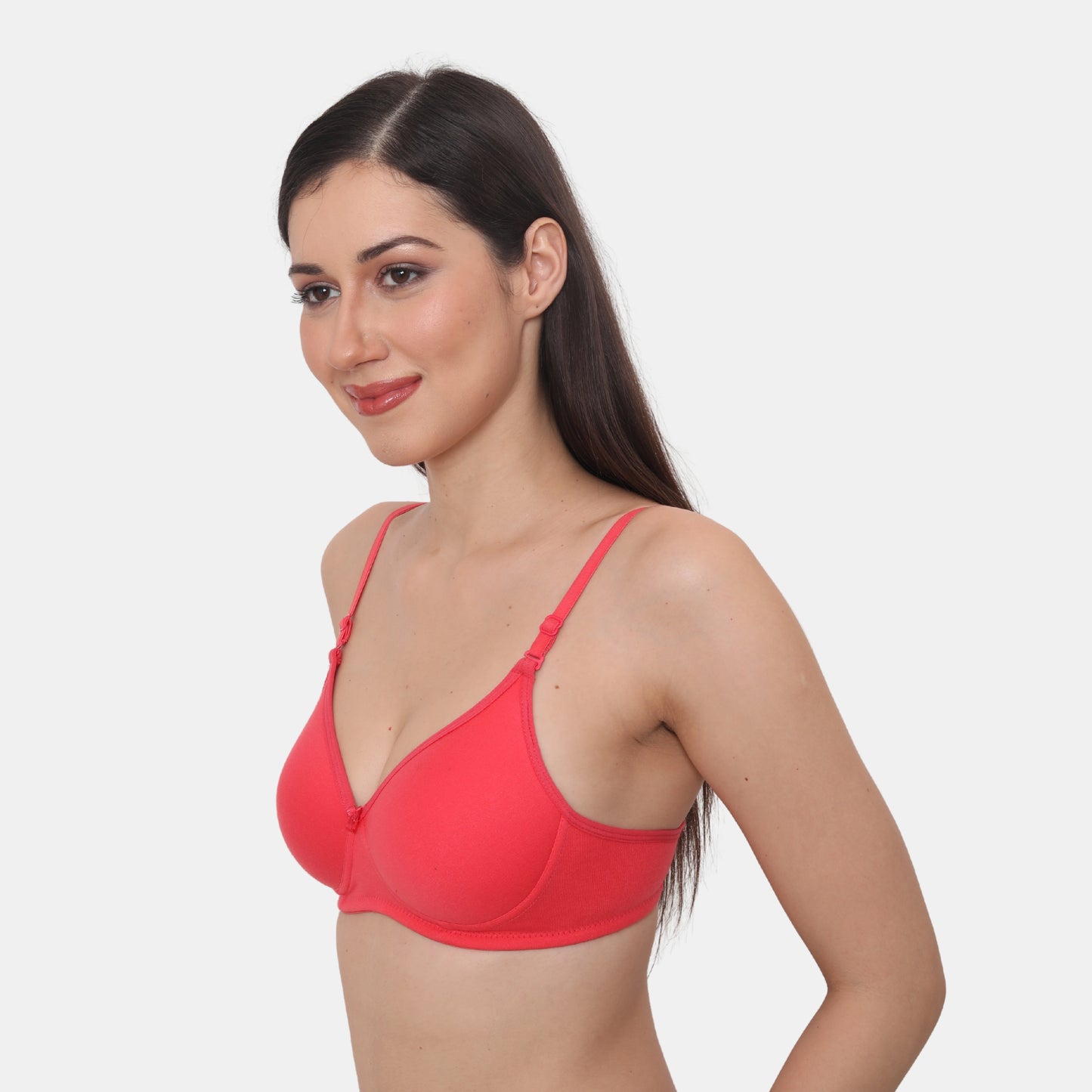 Full Coverage Padded Non-Wired Adjustable Straps Tshirt Bra