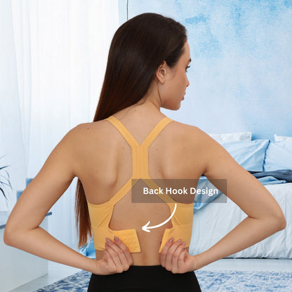 Nylon Spandex Padded Non-Wired Racer Back Sports Bra for Gym, Cardio, Zumba and Yoga