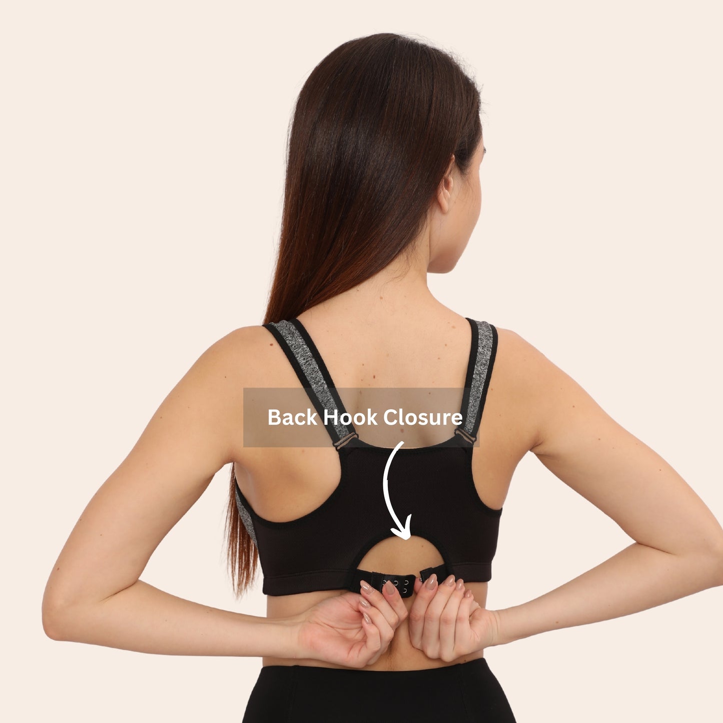 High Impact Racerback Design with Front Zip & Removable Pads