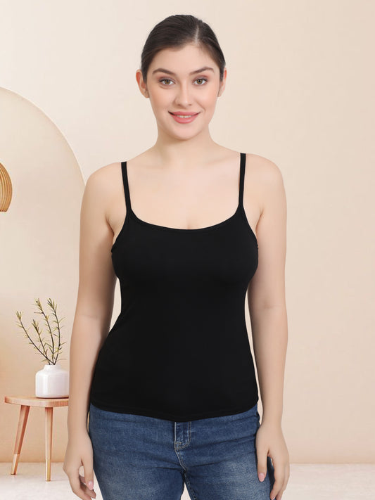 Women Rayon Spandex Padded Camisole with Built-in Bra Shelf