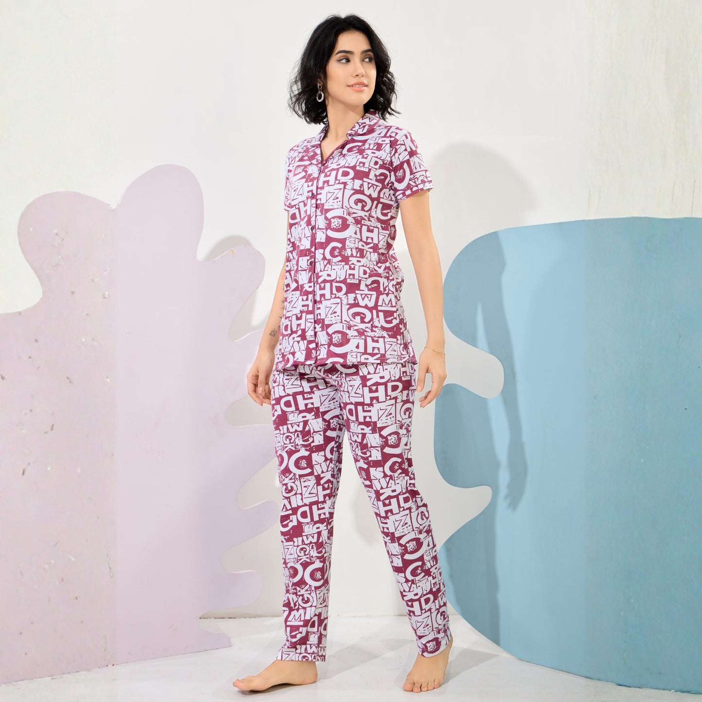 Printed Full Length Night Gown