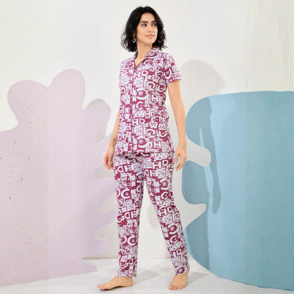 Printed Full Length Night Gown