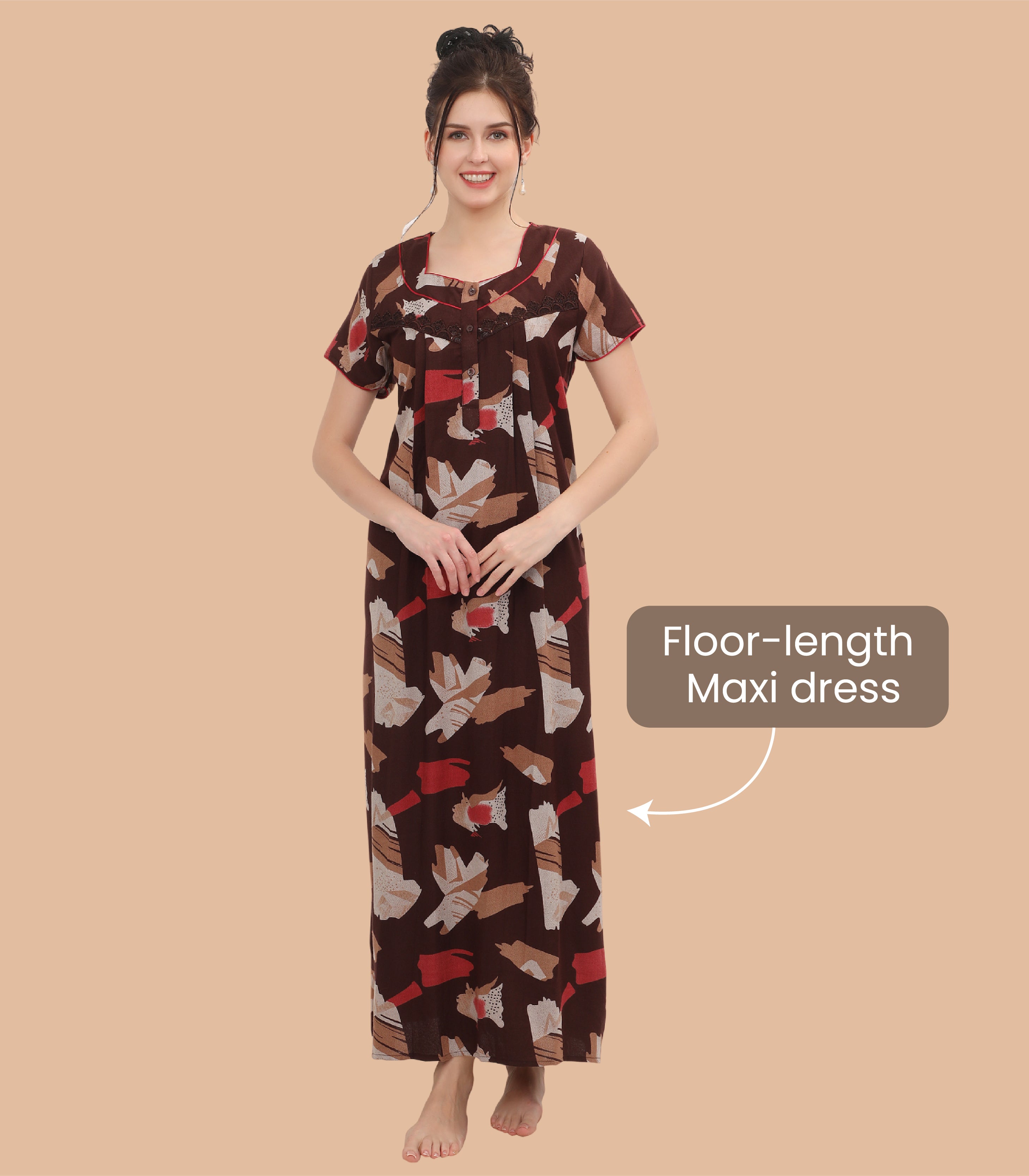 Printed Full-Length Night Gown