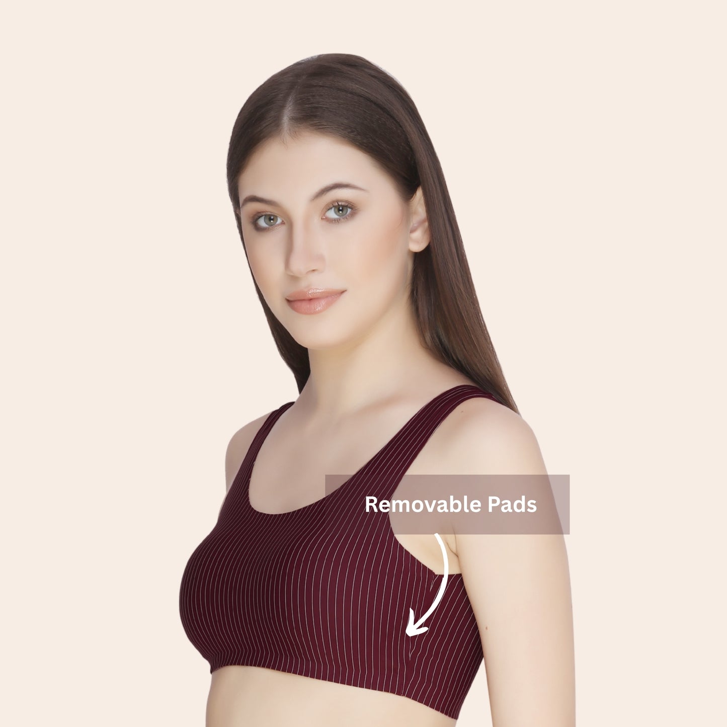 Nylon Elastane Ice Silk Non Wired Seamless Removable Pads Everyday Bra