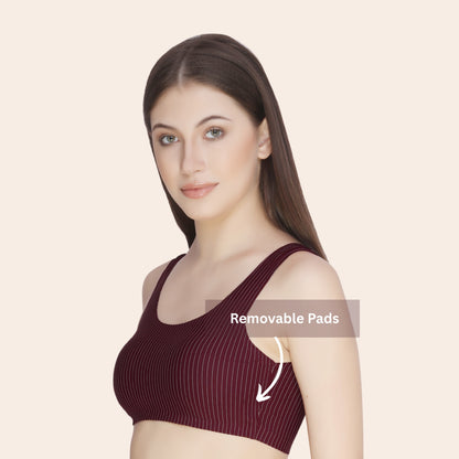 Nylon Elastane Ice Silk Non Wired Seamless Removable Pads Everyday Bra