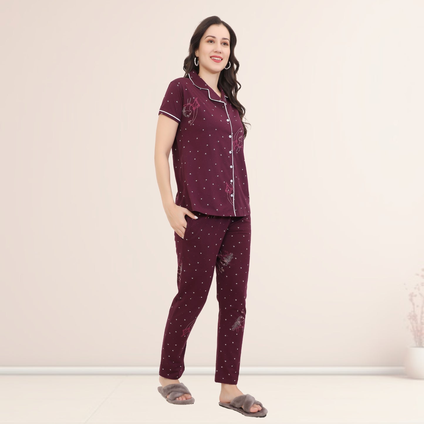 Printed Full Length Night Gown