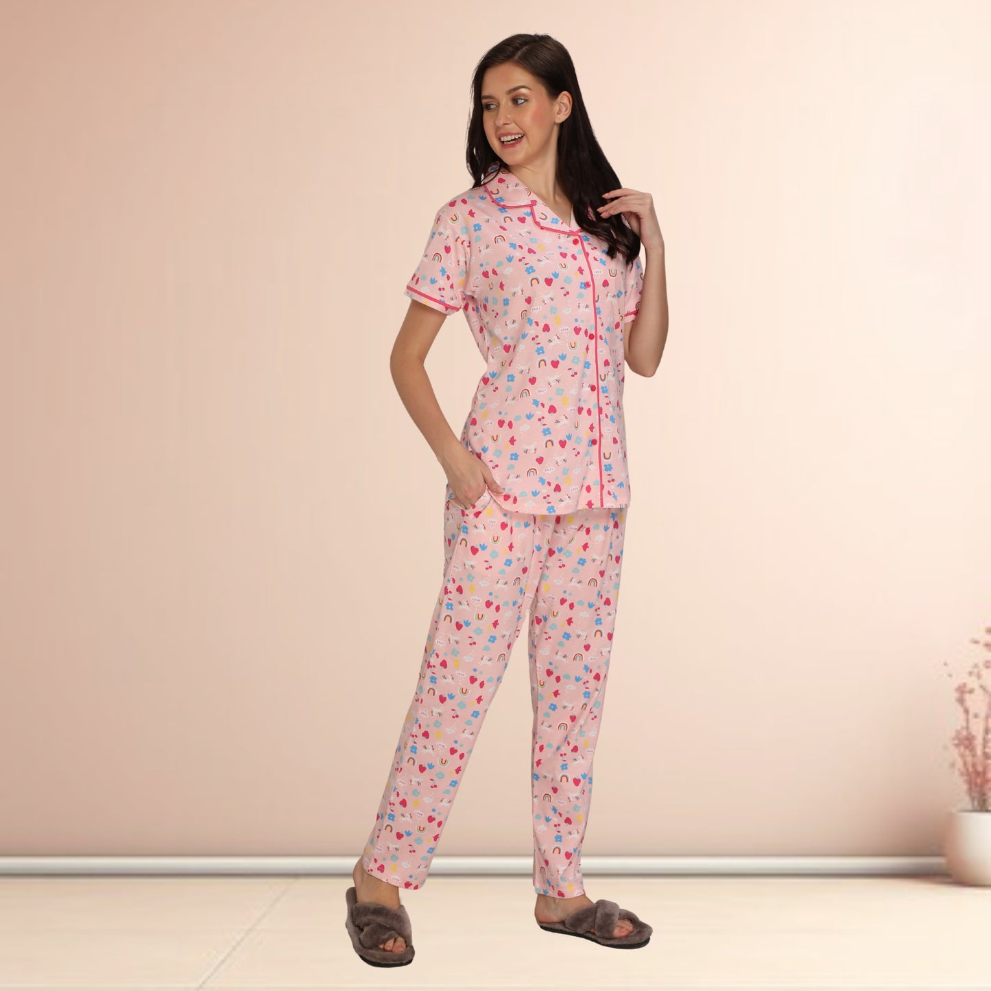 Printed Full Length Night Gown
