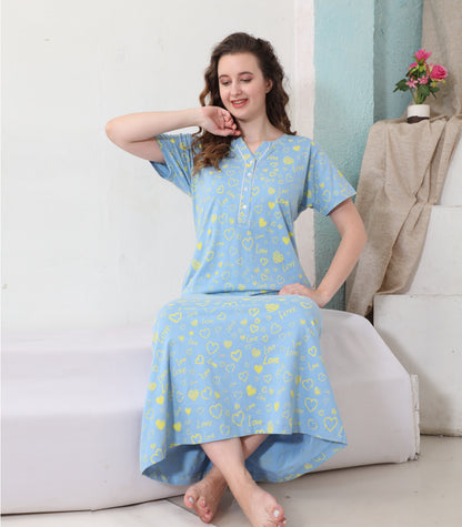Hosiery Cotton Nighty Gown for Women