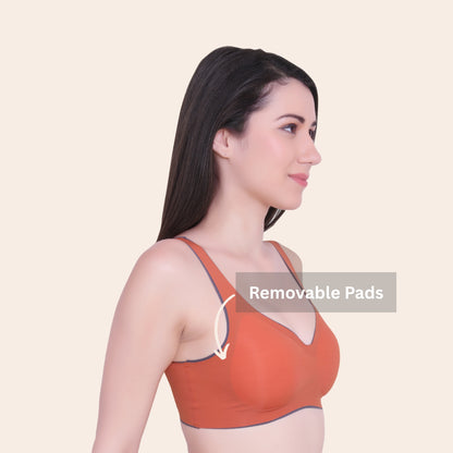 Women's Latex Lightly Padded Wire Free Sports Bra