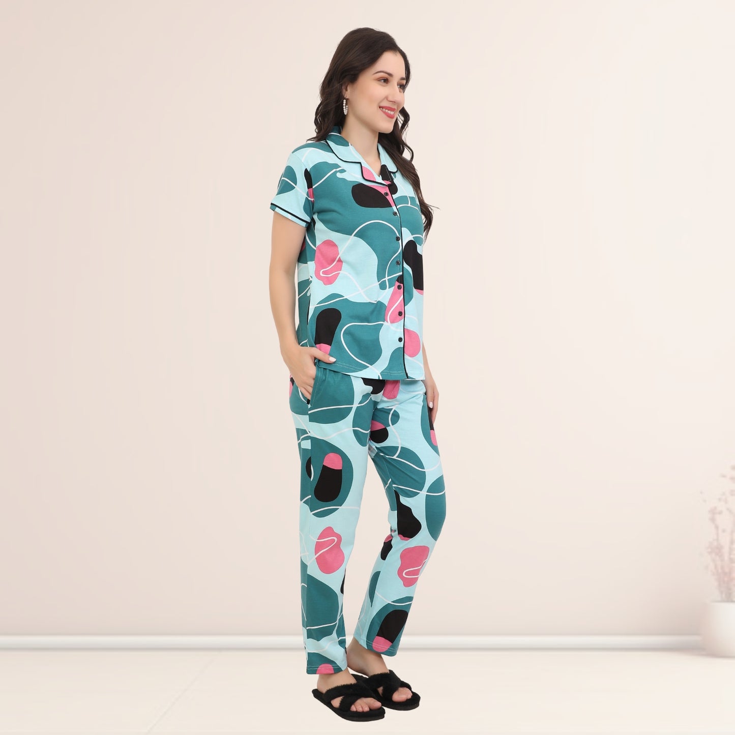 Printed Full Length Night Gown
