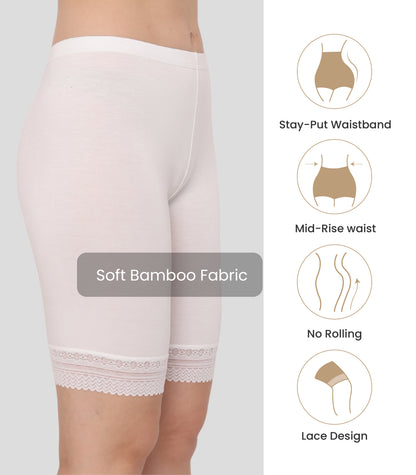 Bamboo Spandex Mid Rise Under Skirt Under Dress Shorts