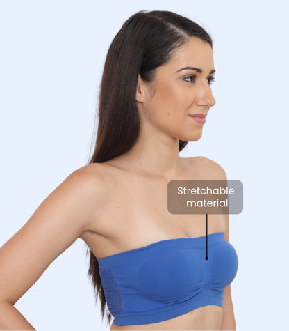 Seamless, Strapless, Full Coverage, Non-Wired Tube Bra