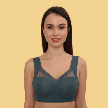 Wirefree Comfortable Padded Lift Push Up Thin, Soft, Sexy Back Smoothing Bra for Women