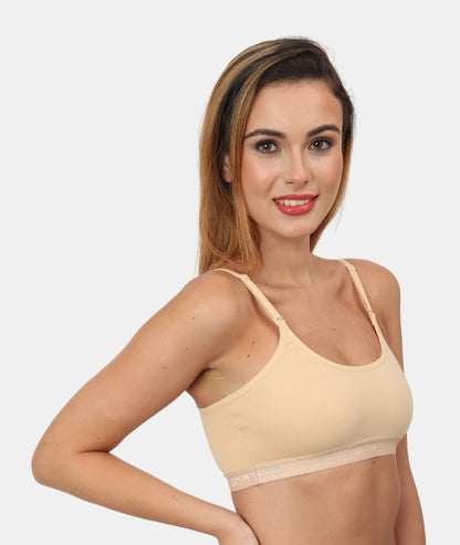 Poly Cotton Non-Padded Wire Free Full Coverage Beginners Bra