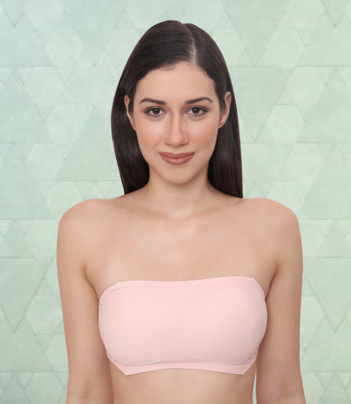 Nylon Spandex Padded Wire Free Seamless Strapless Back Hook Tube Bra with Removable Pads