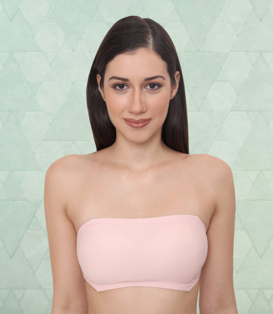 Nylon Spandex Padded Wire Free Seamless Strapless Back Hook Tube Bra with Removable Pads