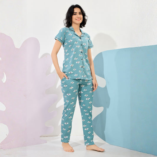 Printed Full Length Night Gown