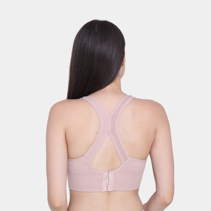 Nylon Spandex Padded Non-Wired Racer Back Sports Bra for Gym, Cardio, Zumba and Yoga
