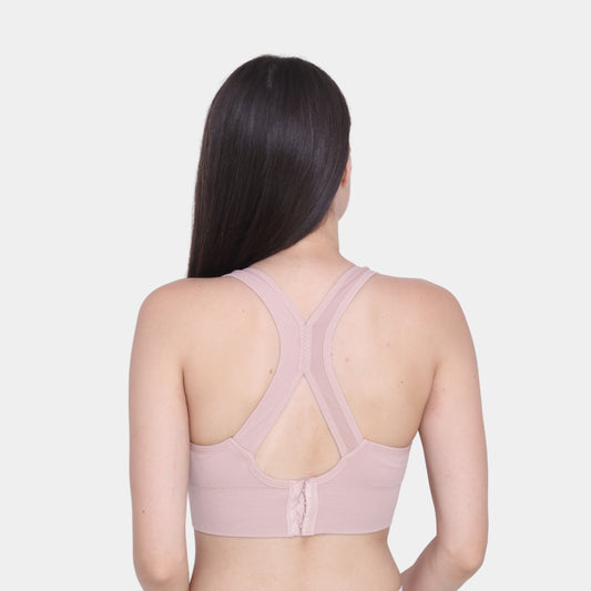 Nylon Spandex Padded Non-Wired Racer Back Sports Bra for Gym, Cardio, Zumba and Yoga