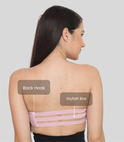 Nylon Spandex Tube Bra Padded Wire Free Strapless Seamless Stretchable Bra