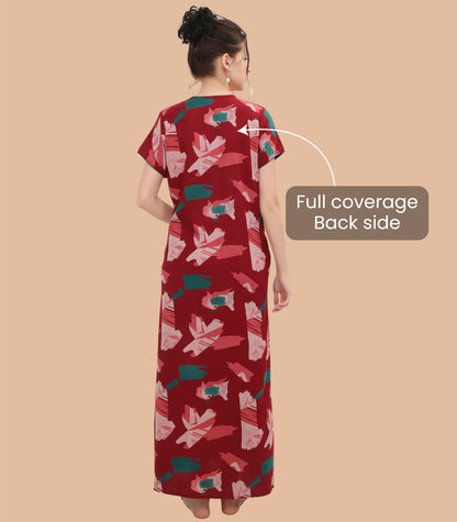 Printed Full-Length Night Gown