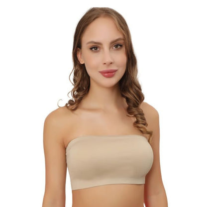 Non-Padded Strapless, Full Coverage, Non-Wired Tube Bra for Backless Dress