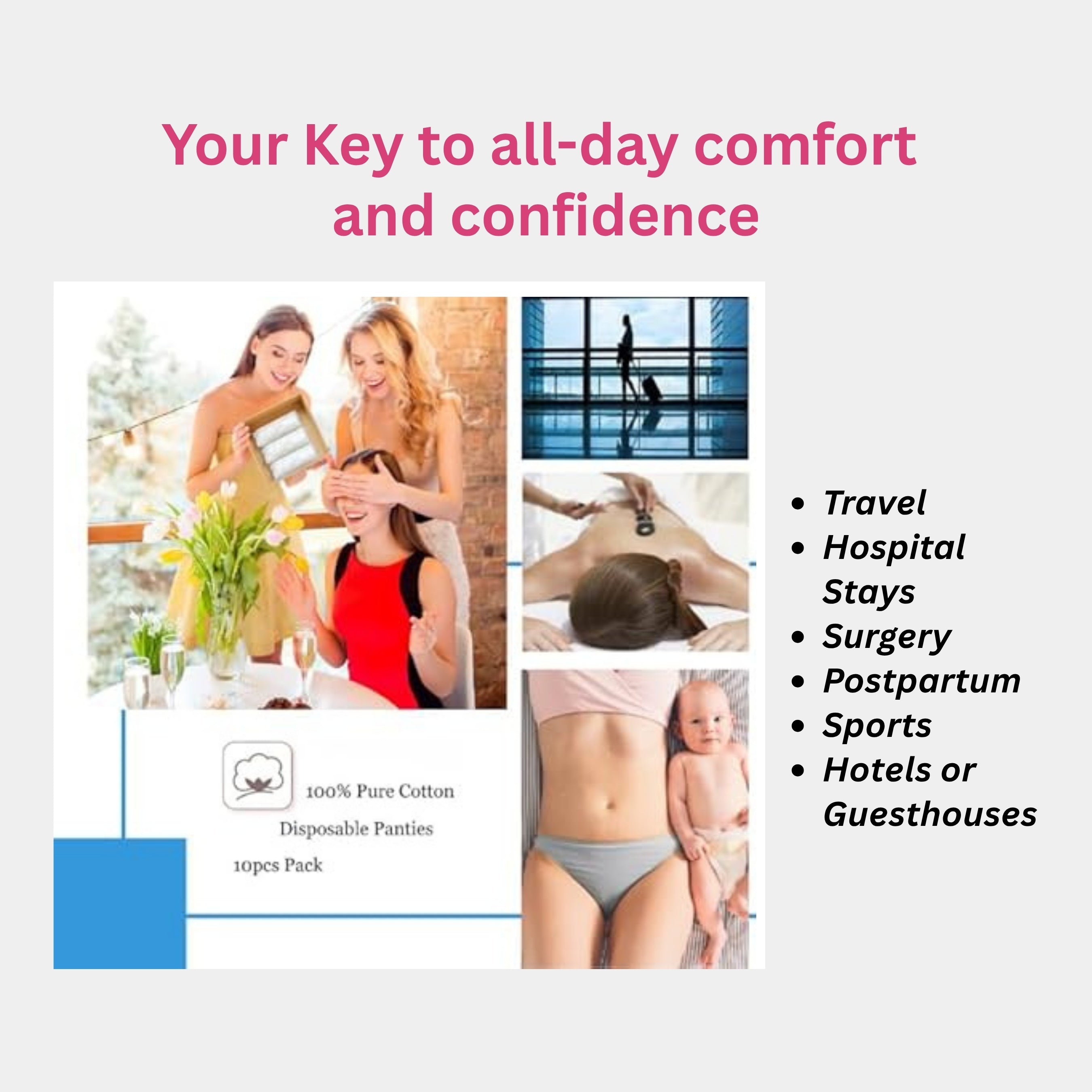 Disposable Panties for Travelling Spa Surgery Periods (Pack of 20)