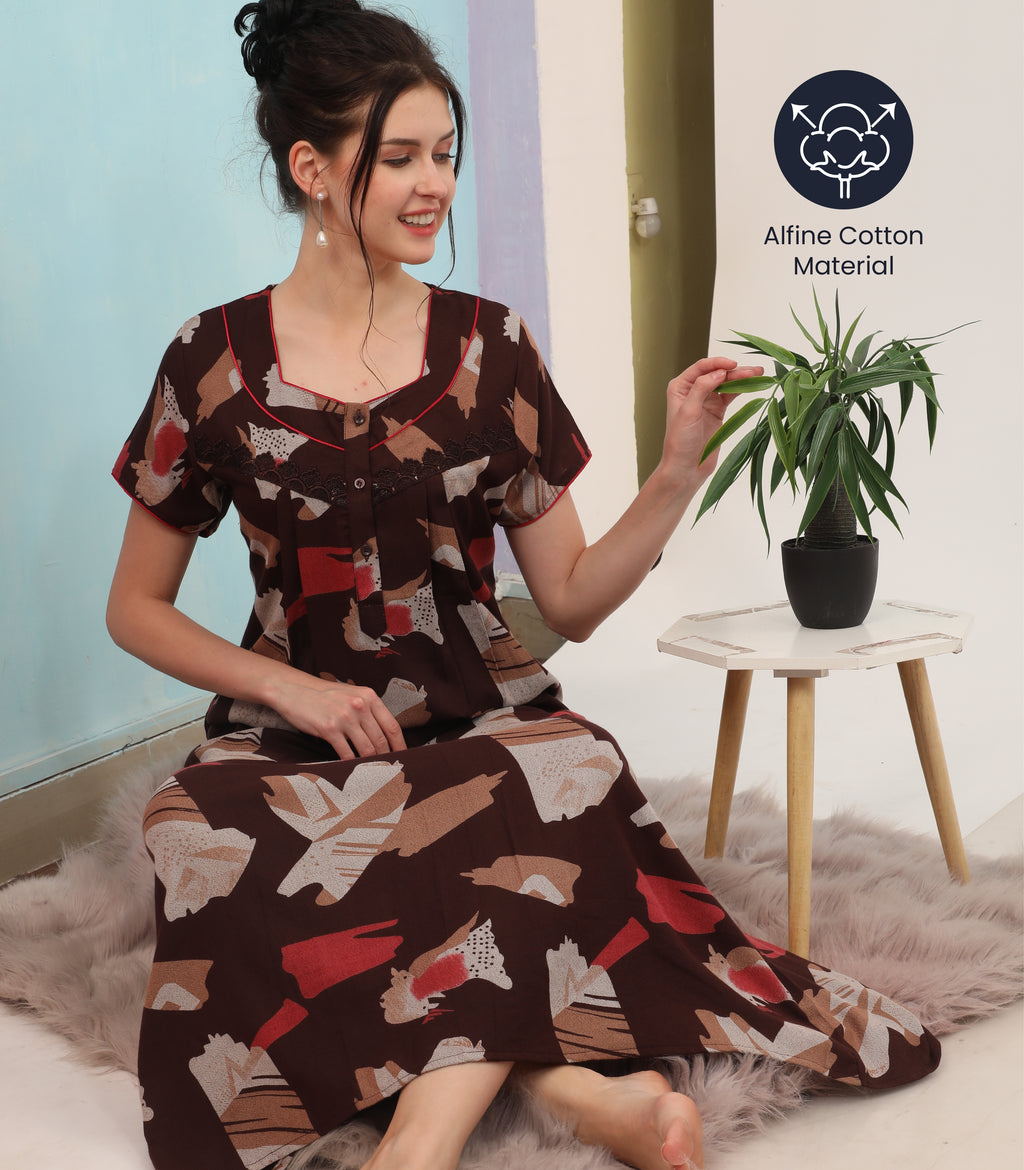 Printed Full-Length Night Gown