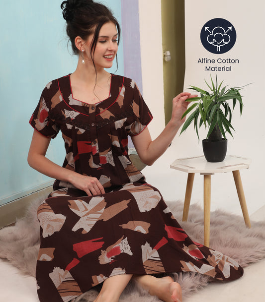 Printed Full-Length Night Gown