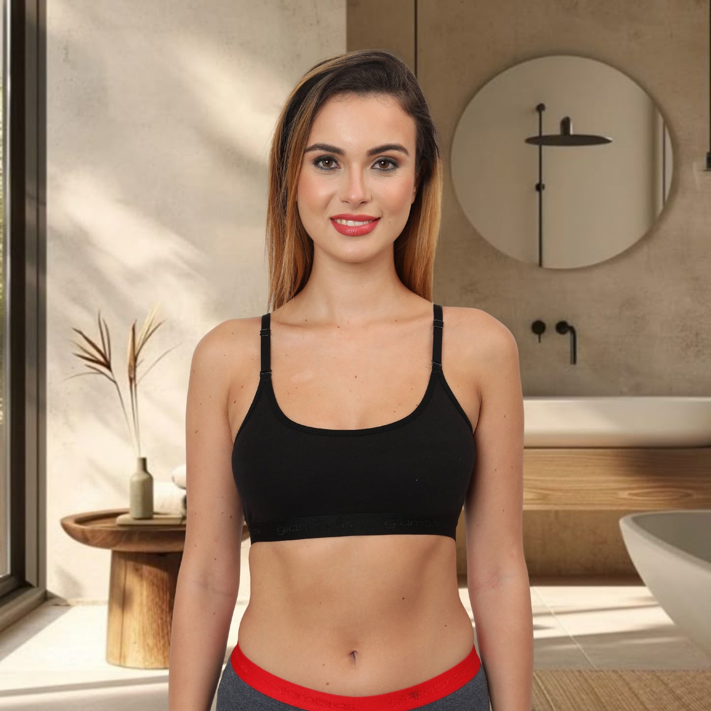 Poly Cotton Non-Padded Wire Free Full Coverage Beginners Bra