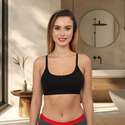 Poly Cotton Non-Padded Wire Free Full Coverage Beginners Bra