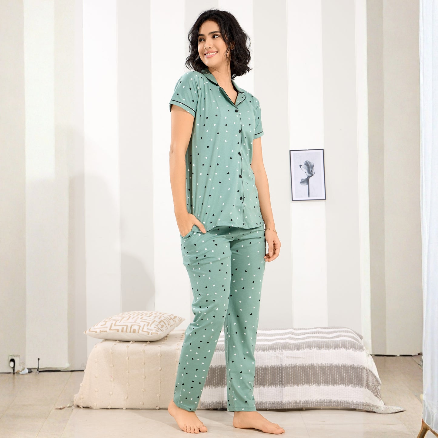 Printed Full Length Night Gown