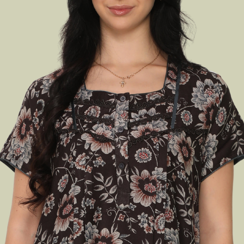 Printed Full-Length Night Gown