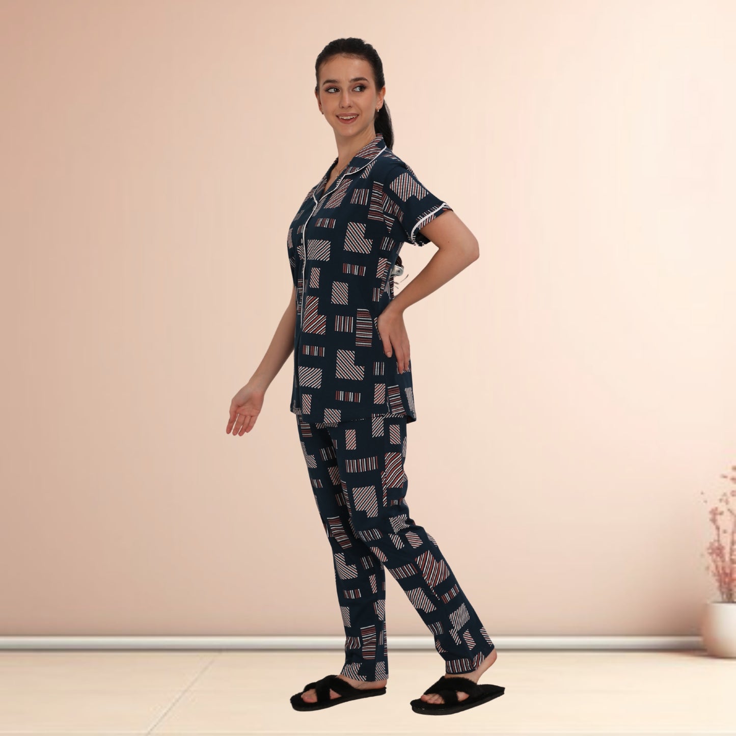 Printed Full Length Night Gown
