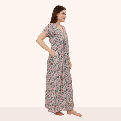 Printed Full Length Night Gown