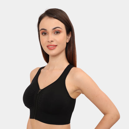 Front Zip Closure Sports Bra | Medium Impact Yoga Bras